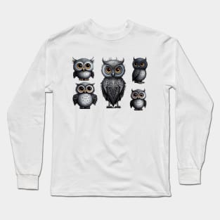 Five Adorable Owls Long Sleeve T-Shirt